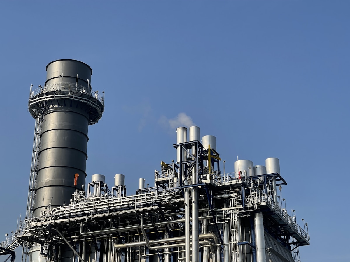 Petrochemical plant tower